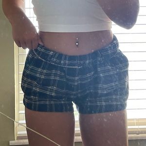 Plaid pj shorts